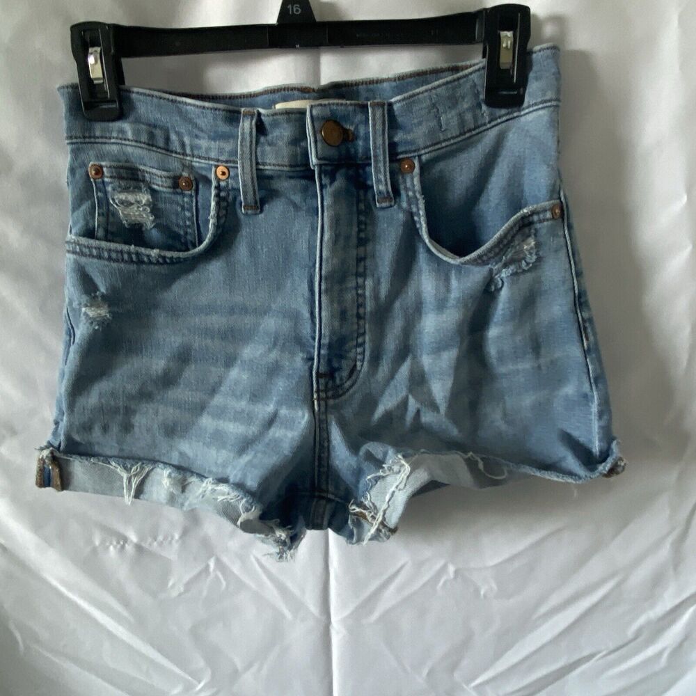 Madewell Denim Shorts Womens 27 High Rise Littleton Wash Distressed Boho